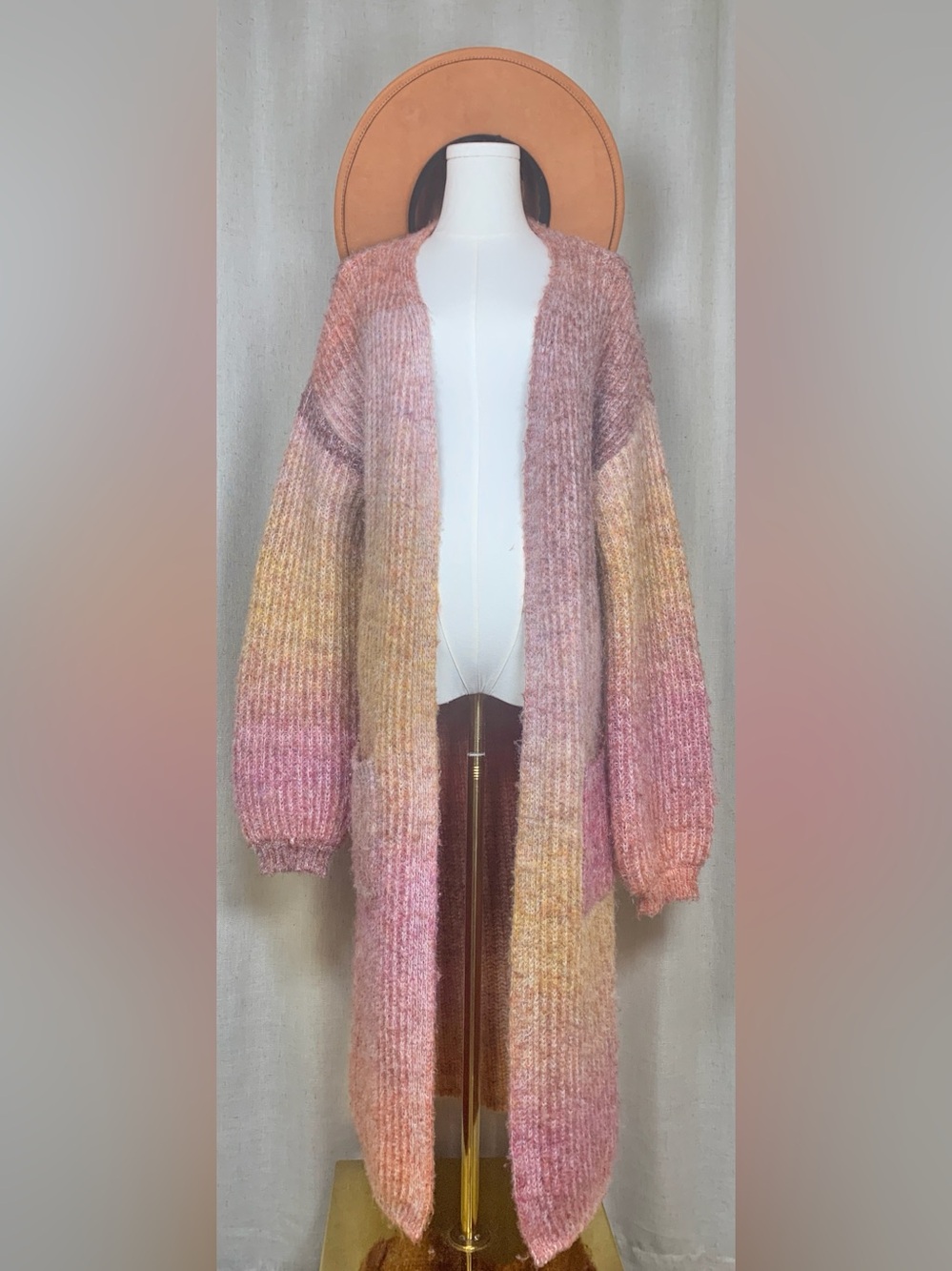Audrey Park Francesca’s Boho Ombre Longline Knit Cardigan M